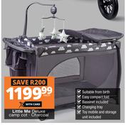 Little Me Deluxe Camp Cot (Charcoal)