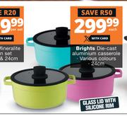 Brights Die-Cast Aluminium Casserole (24cm)-Each