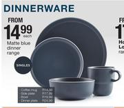 Dinnerware Matte Blue Dinner Range (Singles)-Each