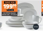 Ice White Square 16 Piece Dinner Set-Per Set