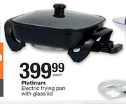 Platinum Electric Frying Pan With Glass Lid-Each