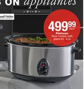 Platinum Slow Cooker With Glass Lid 6.5L 