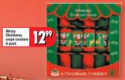 Merry Christmas Crepe Crackers-6 Pack