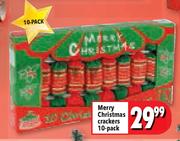 Merry Christmas Crackers-10 Pack