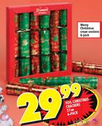 Foil Christmas Crackers 27Cm-6 Pack