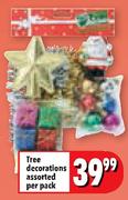 Tree Decorations Assorted Per Pack