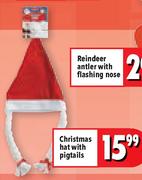 Christmas Hat With Pigtails