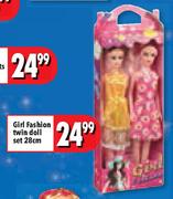Girl Fashion Twin Doll Set - 28cm