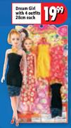 Dream Girl With 4 Outfits 28Cm-Each