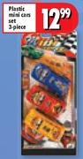 Plastic Mini Cars Set-3 Piece