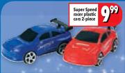 Super Speed Racer Plastic Cars-2 Piece