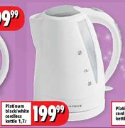 Platinum Black/White Cordless Kettle - 1.7L