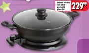 Ottimo Electric Non-Stick Wok With Glass Lid