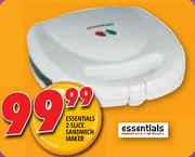 Essentials 2-Slice Sandwich Maker