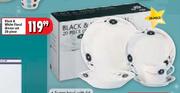 Black & White 20-Piece Floral Dinner Set