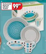Hand-Painted 16-Piece Dinner Set With Dots
