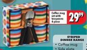 Coffee Mug Set With Teaspoons-4 Piece