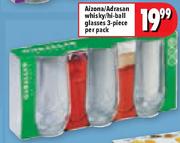 Aizon/Adrasan Whisky/Hi-Ball Glasses 3 Piece-Per Pack