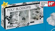 Poly Blossoms 7-Piece Glass Drink Set With Jug 