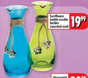 Sunflower Bottle Candle Holder-Each