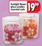 Tealight Flower Glass Candles-Each