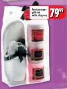 Foot Pamper Gift Set With Slippers-Each