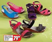 Girls Assorted Fashion Sandles Size 10-2-Per Pair