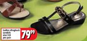 Laddies Slingback Sandles Size 3-8-Per Pair
