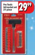 Pro Tools Bit/Socket Set-21-Piece Each