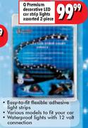 Q Premium Decorative LED Car Strip Lights Assorted-2 Piece