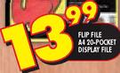 Flip File A4 20-Pocket Display File