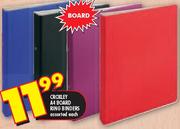 Croxley A4 Board Ring Binders Assorted-Each