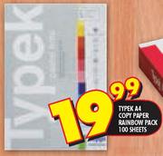 Typek A4 Copy Paper Rainbow Pack-100 Sheets
