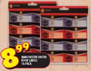 Manchester United Book Labels 16-Pack