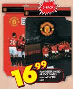 Manchester United A4 Book Covers Assorted 5-Pack-Each