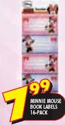 Minnie Mouse Book Labels 16-Pack