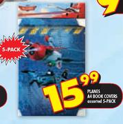 Planes A4 Book Covers Assorted 5-Pack