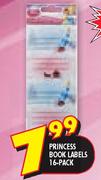 Princess Book Labels 16-Pack