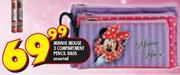 Minnie Mouse 3 Compartment Pencil Bags Assorted