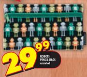 Robots Pencil Bags Assorted
