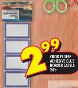Croxley Self Adhesive Blue Border Labels-24's