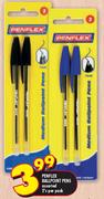 Penflex Ballpoint Pens Assorted-2's Per Pack