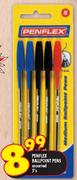 Penflex Ballpoint Pens Assorted-5's