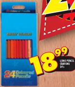Long Pencil Crayons-24's