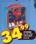 Spiderman 20x22x9cm Lunch Bags Assorted