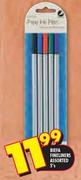 Biefa Fineliners Assorted-5's Per Pack