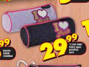 "I Love Pink" Pencil Bags Assorted-Each