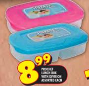 Prochef Lunch Box With Division Assorted-Each