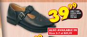 Girls' T-Bar School Shoes Sizes-9-1 Per Pair
