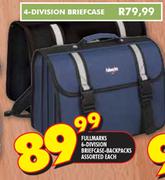 Fullmarks 6-Division Briefcase-Backpacks Assorted Each